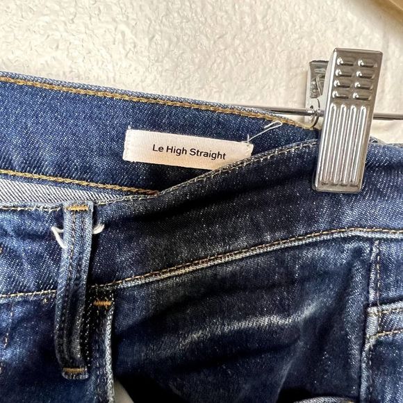 FRAME Denim Le High Straight Asymmetric Hem Jeans in Kingsway Size 27 - Picture 5 of 8